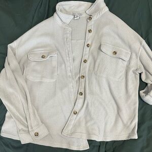 Men's White Button-Up Jacket